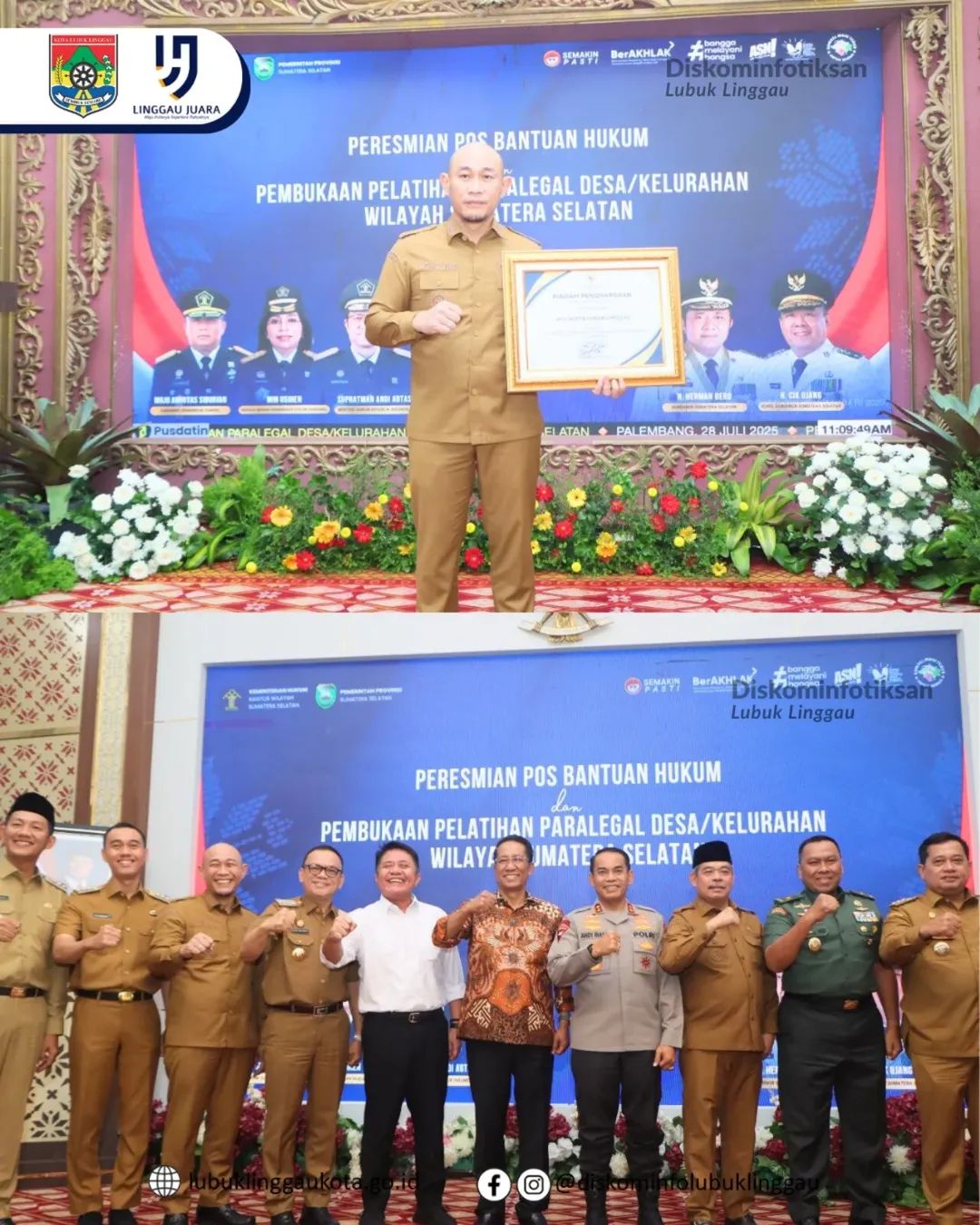 Wako Yopi Karim Terima Penghargaan dari Kemenkum