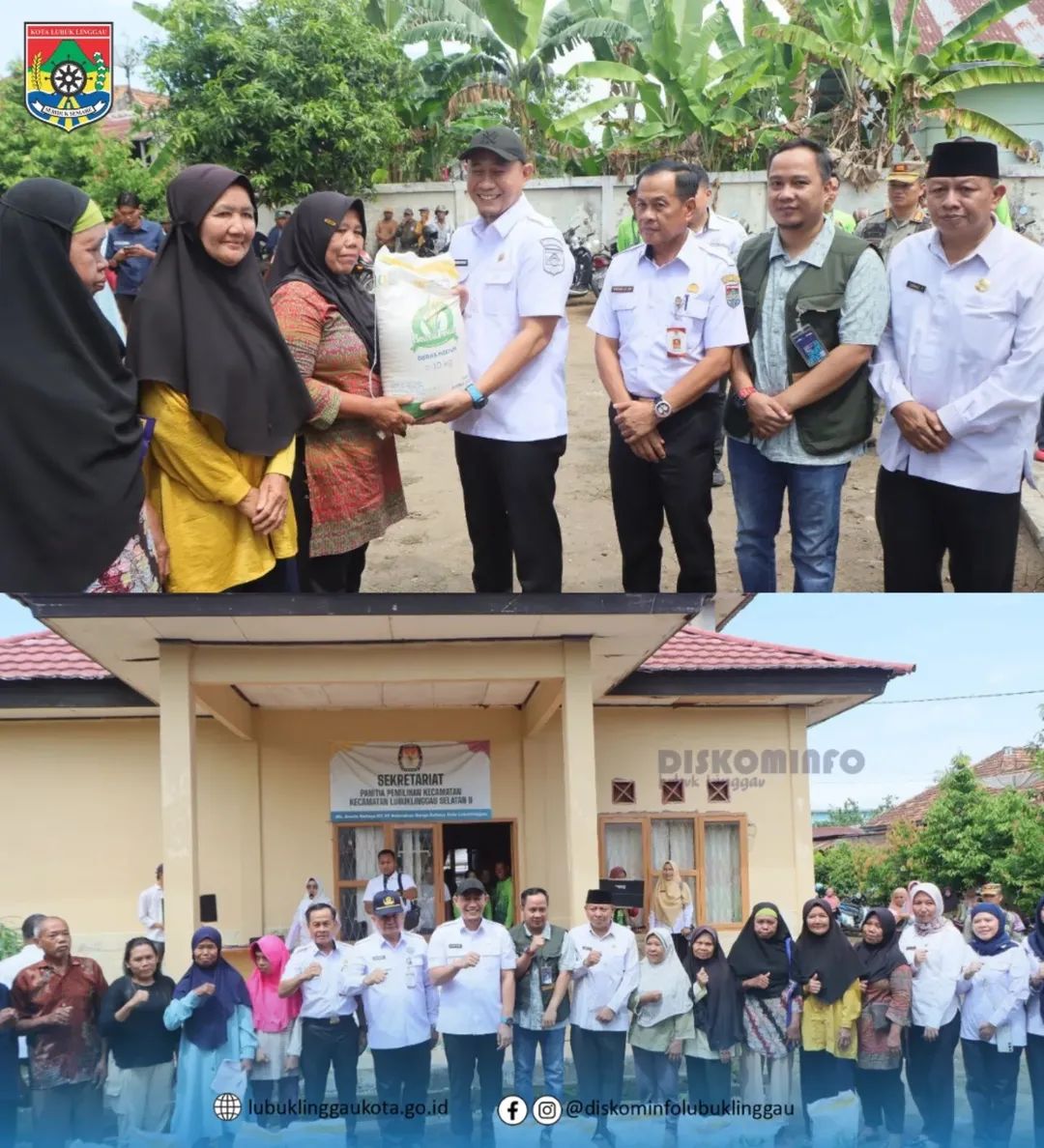 ‎Wako Yopi Karim Serahkan Bantuan Pangan Beras kepada Masyarakat  ‎